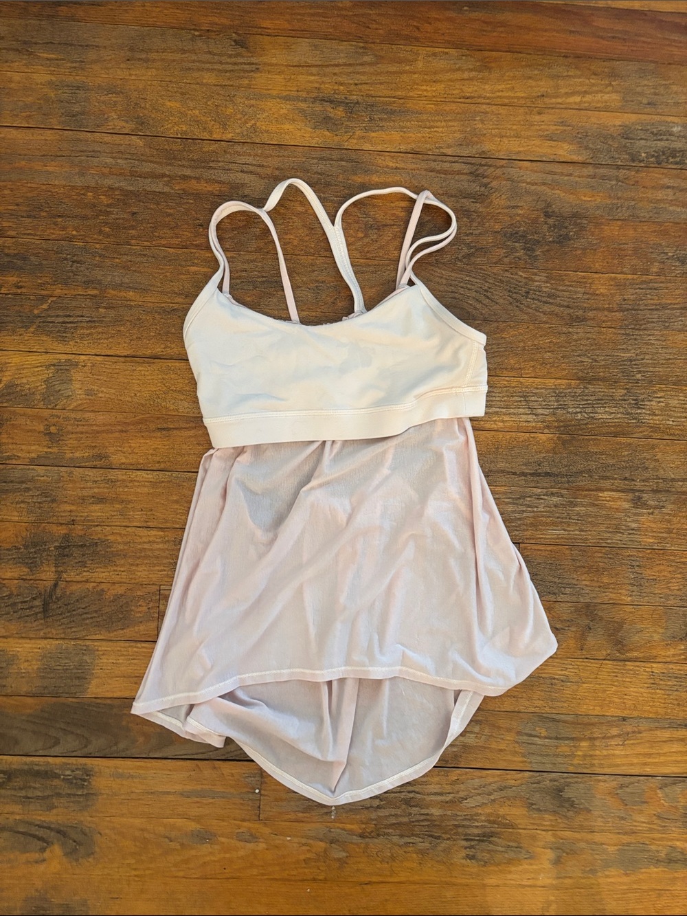 lululemon athletica Light Pink Strappy Mesh Sports Bra Tank